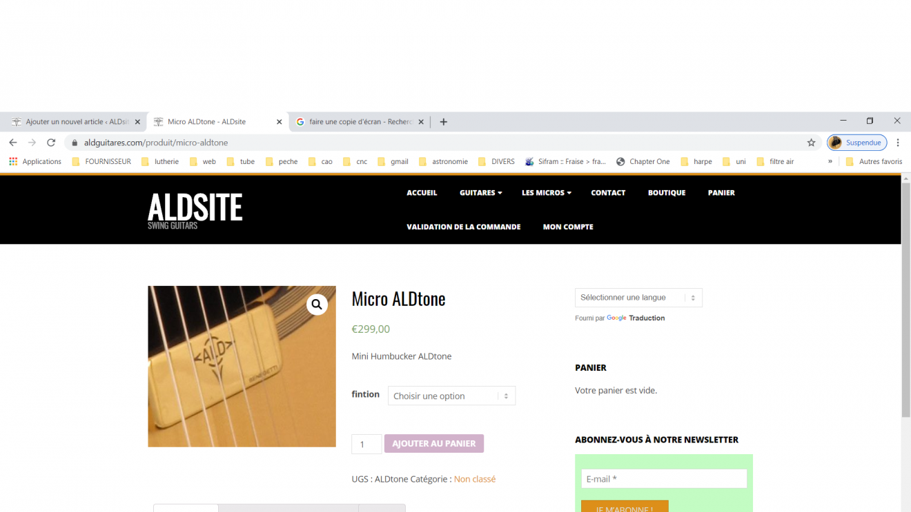 copie ecran boutique ALD